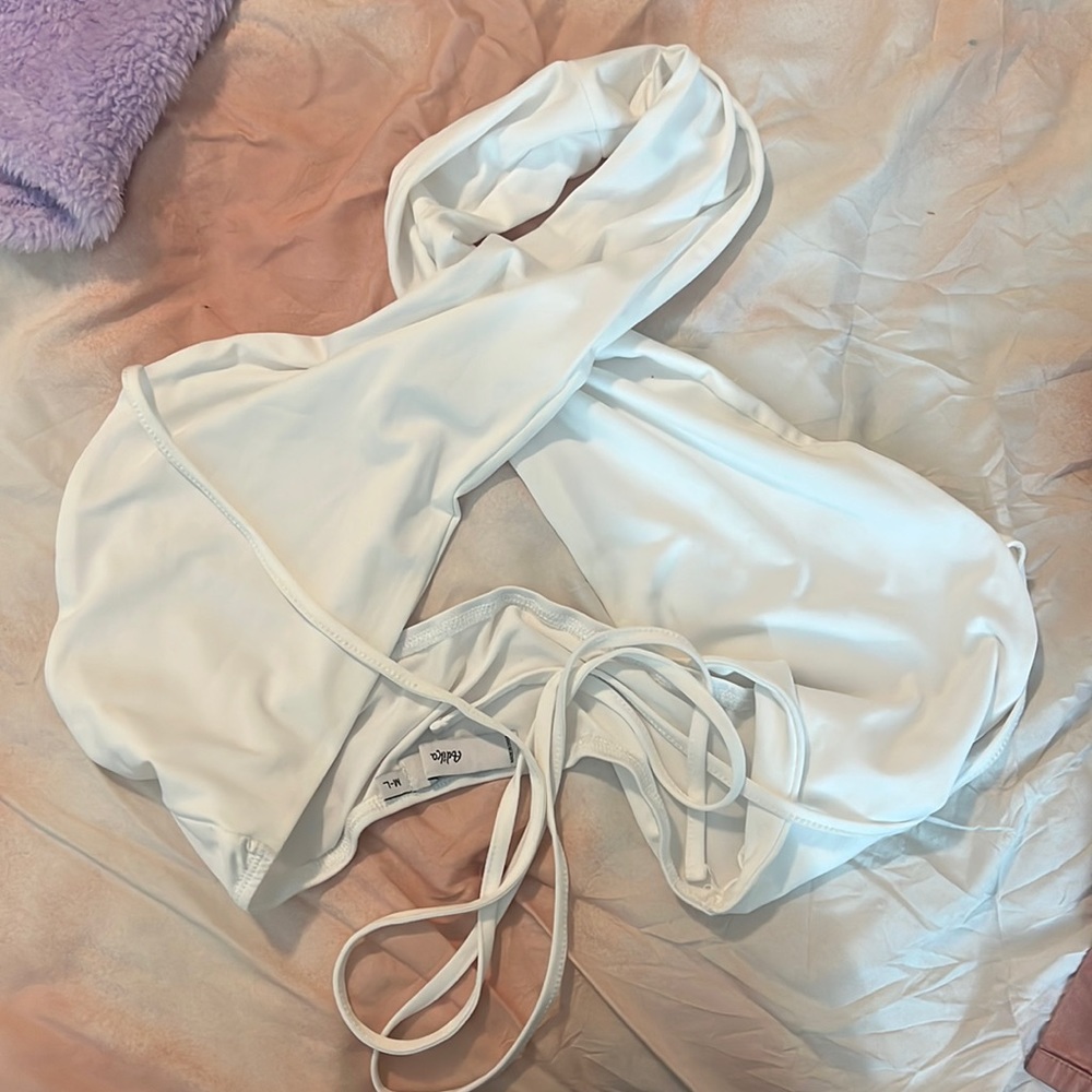 Adika white tie in front top halter